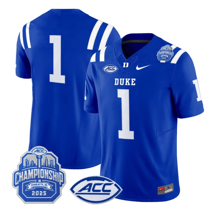 Team Jersey #1 Duke Blue Devils 2025 ACC Championship Limited Stitched by My Store NCAA Football Jerseys