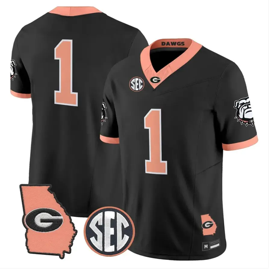 Team Jersey #1 Georgia Bulldogs 2026 The Big Peach Stitched by My Store NCAA Football Jerseys