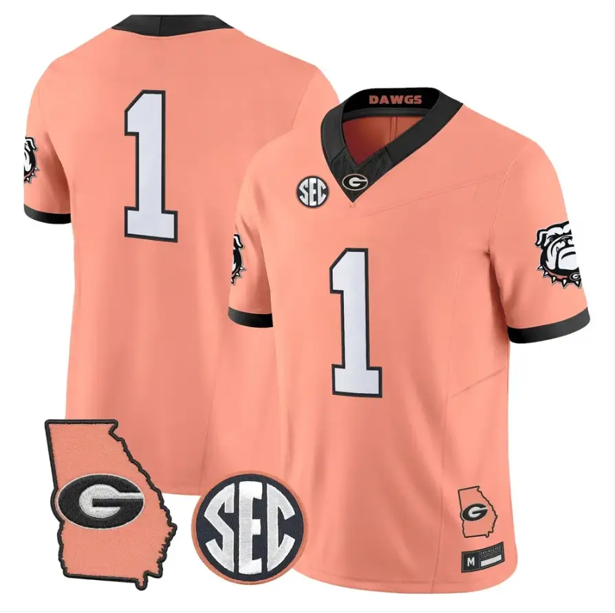 Team Jersey #1 Georgia Bulldogs 2026 The Big Peach Stitched by My Store NCAA Football Jerseys