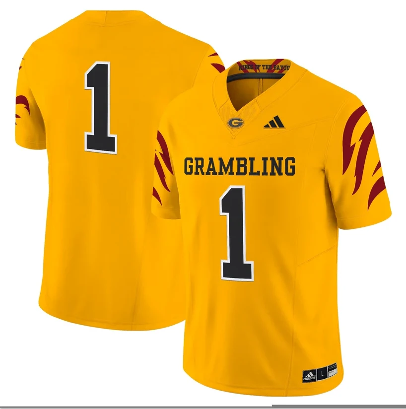 Team Jersey #1 Grambling Tigers 2025 Vapor Limited Stitched by My Store NCAA Football Jerseys