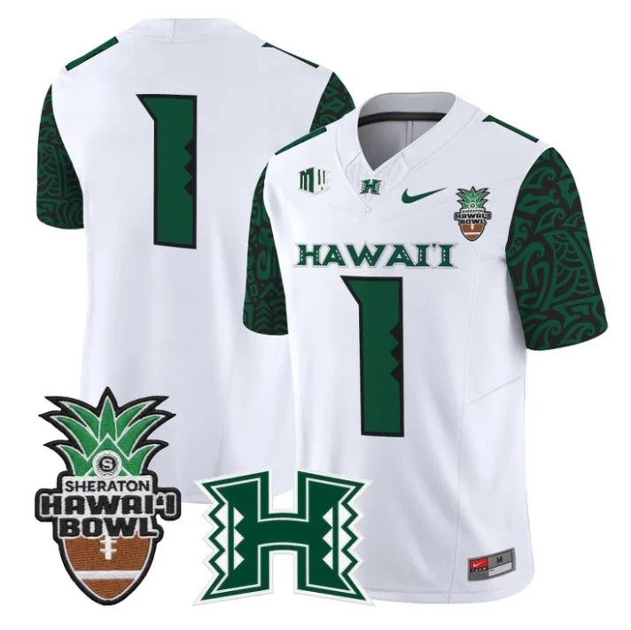 Team Jersey #1 Hawai'i Rainbow 2025 Hawai'i Bowl Patch Stitched Black Limited by My Store NCAA Football Jerseys