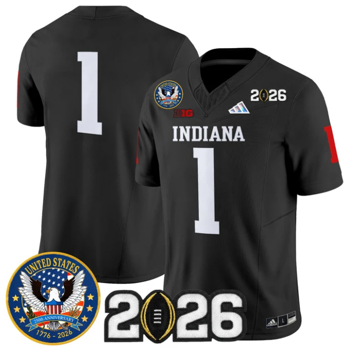 Team Jersey #1 Hoosiers United States 250th Patch V2 Stitched by My Store NCAA Football Jerseys