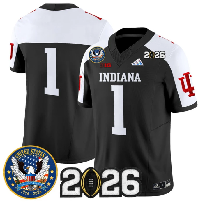 Team Jersey #1 Hoosiers United States 250th Patch V2 Stitched by My Store NCAA Football Jerseys