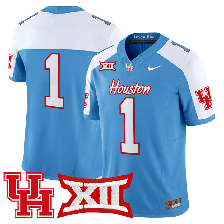 Team Jersey #1 Houston Cougars 2025 Oilers Inspired Limited Stitched by My Store NCAA Football Jerseys