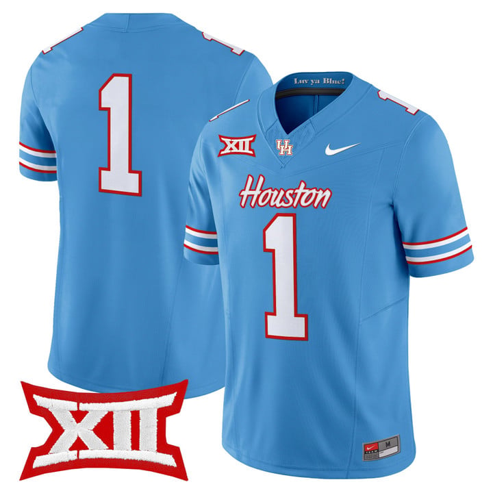 Team Jersey #1 Houston Cougars 2025 Oilers Inspired Limited Stitched by My Store NCAA Football Jerseys