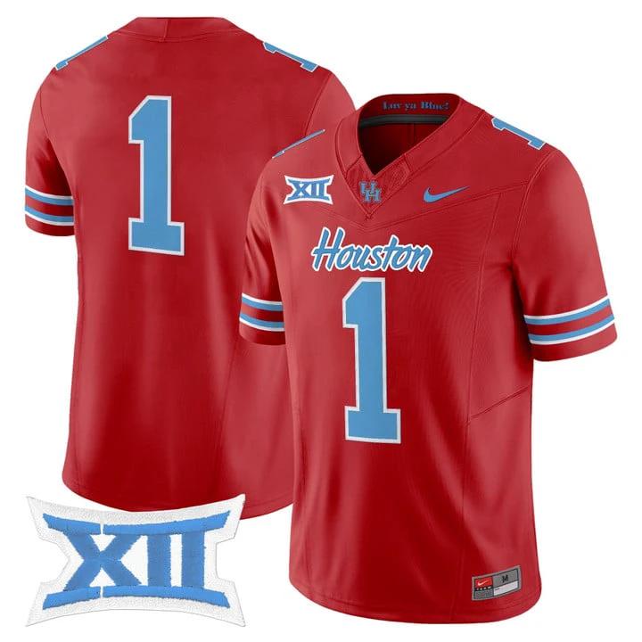 Team Jersey #1 Houston Cougars 2025 Oilers Inspired Limited Stitched by My Store NCAA Football Jerseys