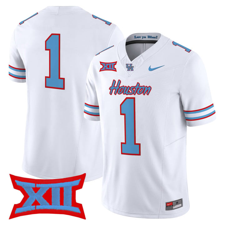 Team Jersey #1 Houston Cougars 2025 Oilers Inspired Limited Stitched by My Store NCAA Football Jerseys