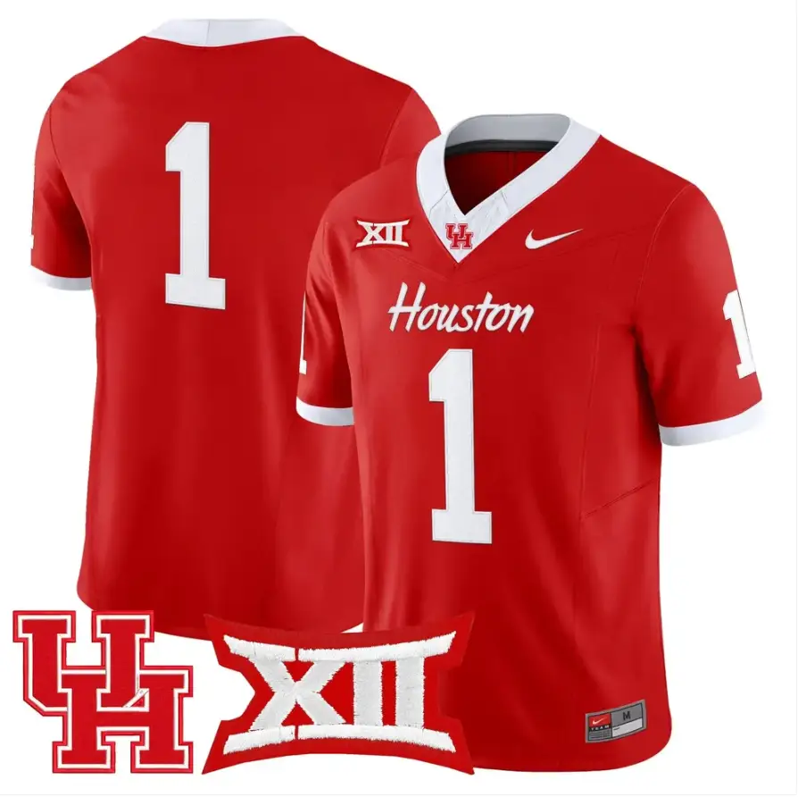 Team Jersey #1 Houston Cougars 2026 Vapor Limited Stitched by My Store NCAA Football Jerseys