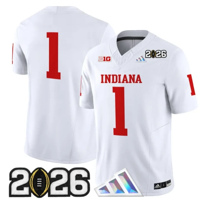Team Jersey #1 Indiana Hoosiers 2026 CFP Final V3 Patch Stitched by My Store NCAA Football Jerseys