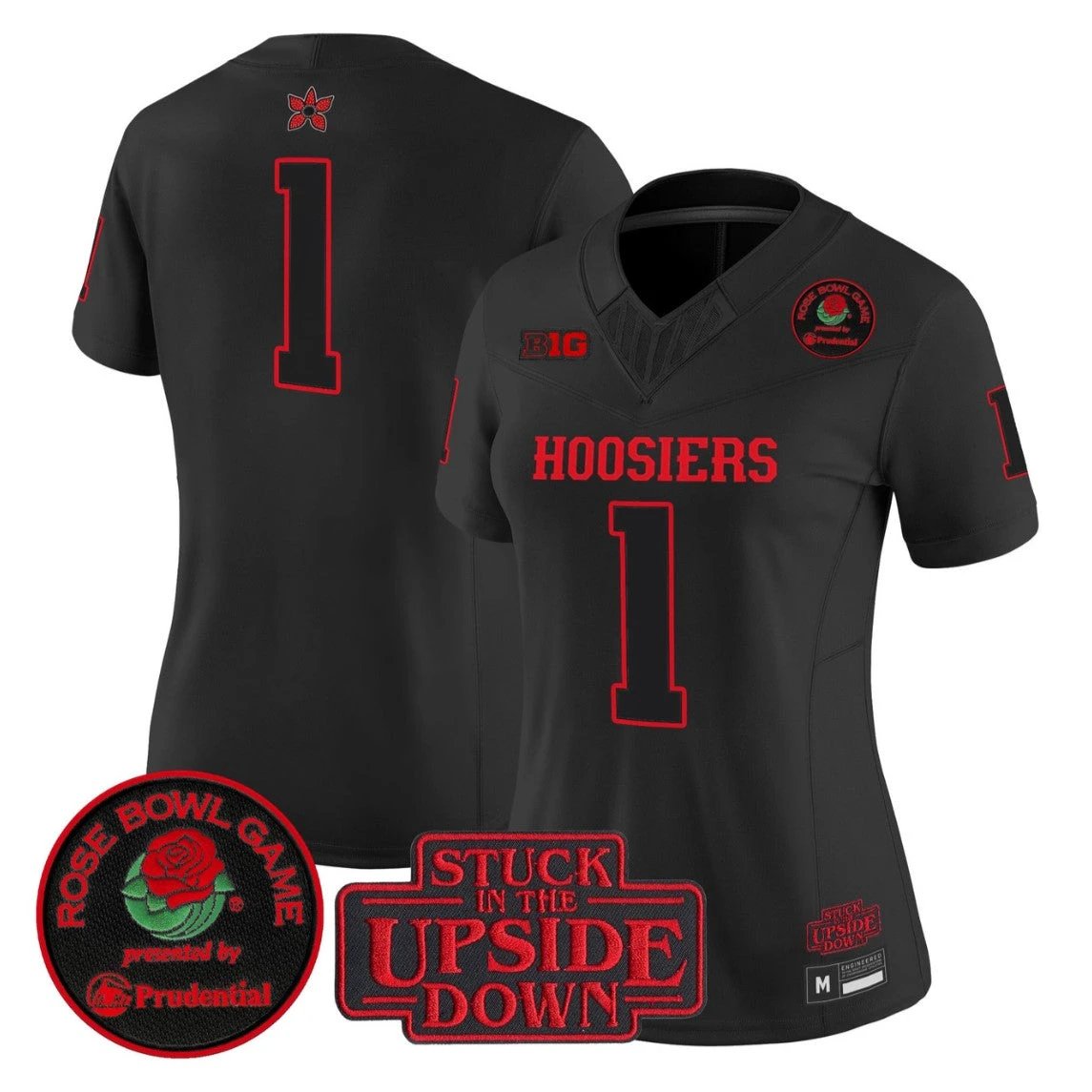 Team Jersey #1 Indiana Hoosiers Stranger Things 2025 Rose Bowl Stitched by My Store NCAA Football Jerseys