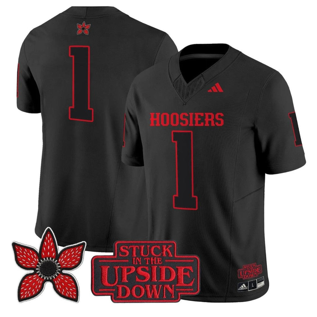 Team Jersey #1 Indiana Hoosiers Stranger Things Edition Stitched by My Store NCAA Football Jerseys