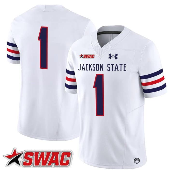 Team Jersey #1 Jackson State Tigers 2025 Vapor Limited Stitched by My Store NCAA Football Jerseys