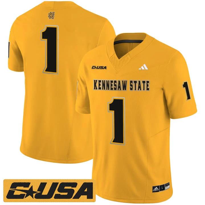 Team Jersey #1 Kennesaw State Owls 2025 Vapor Limited Stitched by My Store NCAA Football Jerseys