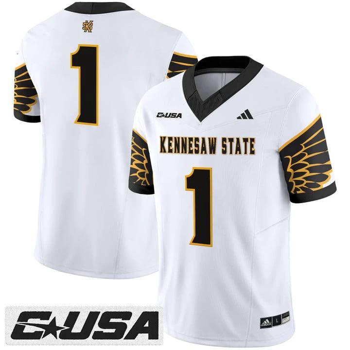Team Jersey #1 Kennesaw State Owls 2025 Vapor Limited Stitched by My Store NCAA Football Jerseys