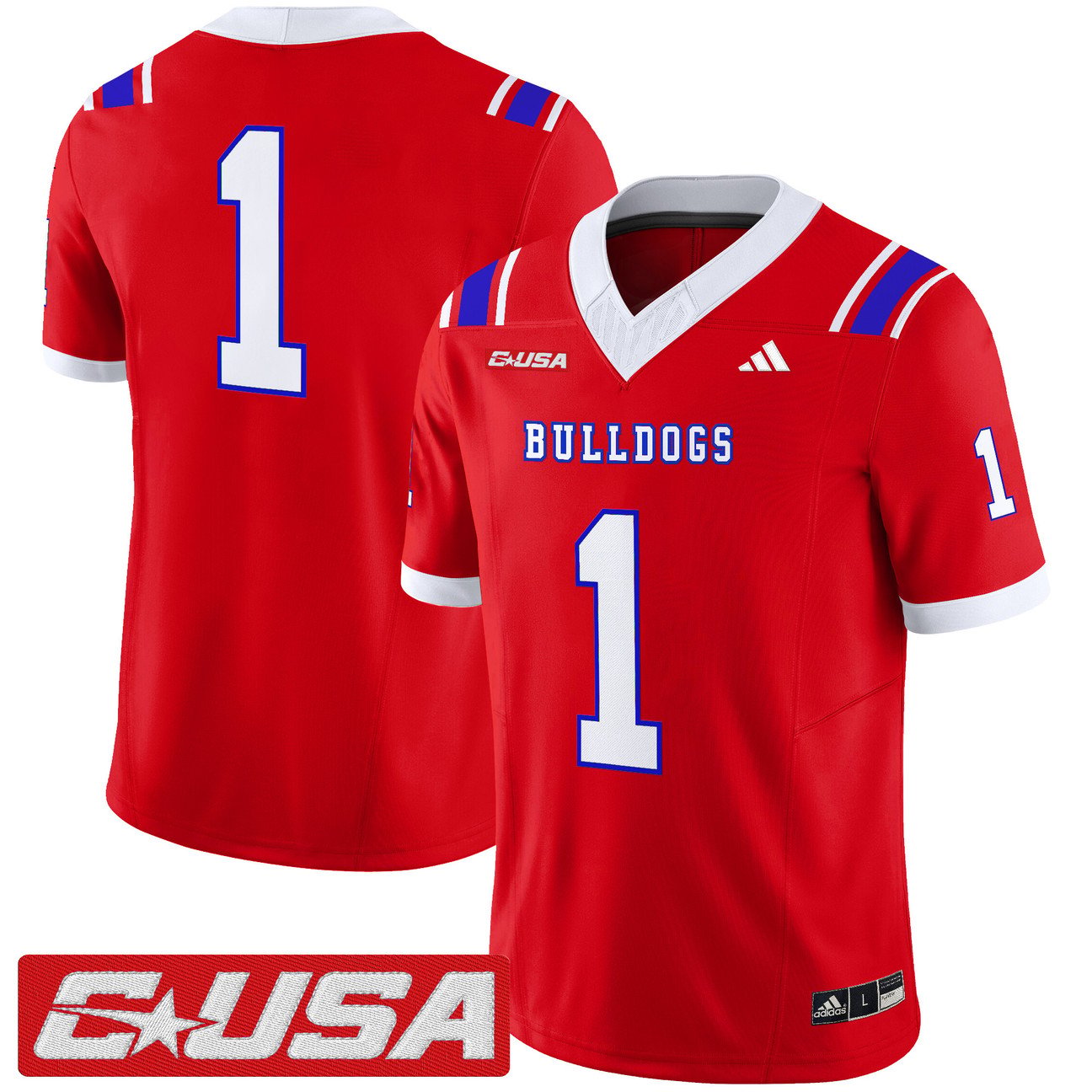 Team Jersey #1 Louisiana Tech Bulldogs 2025 Vapor Limited Stitched by My Store NCAA Football Jerseys