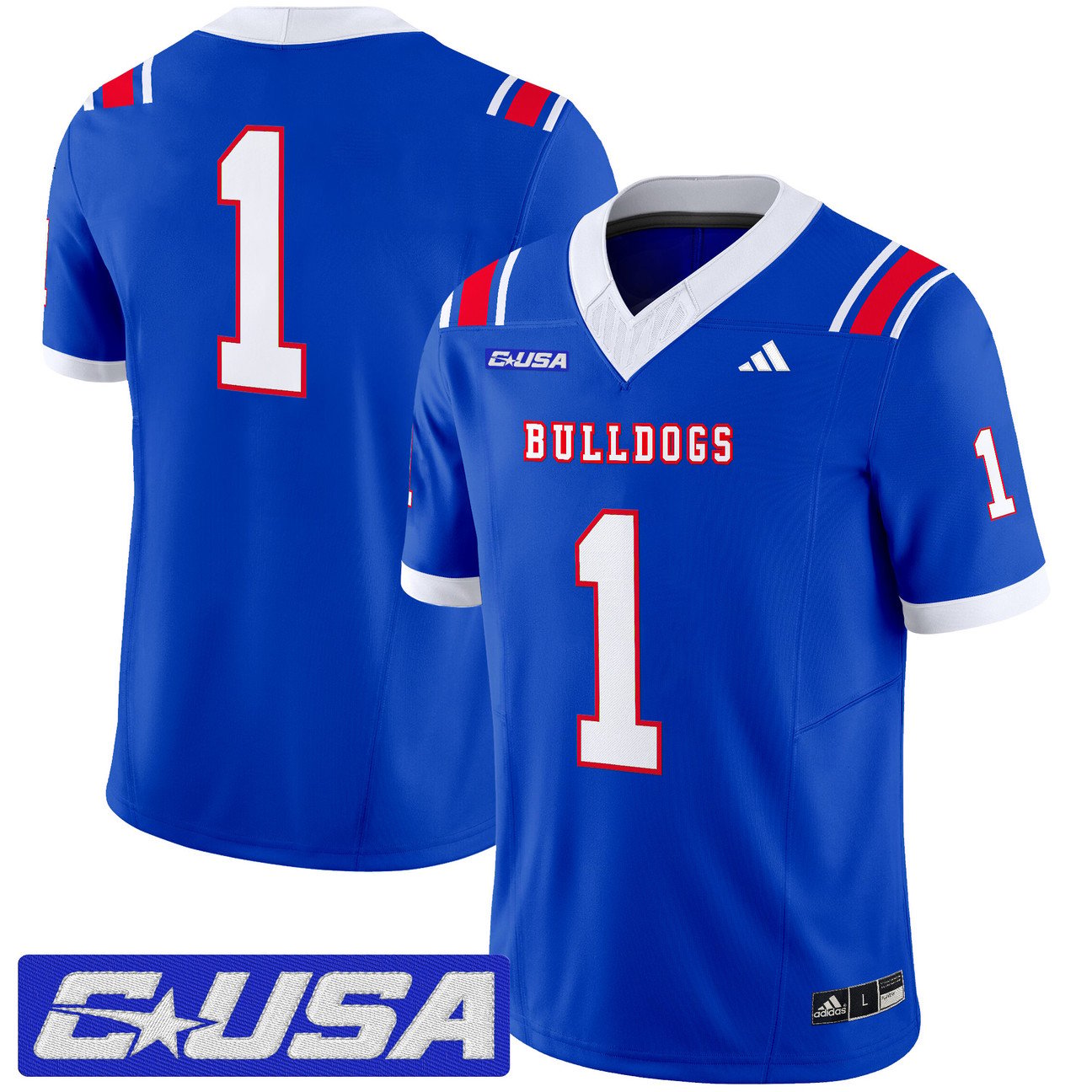 Team Jersey #1 Louisiana Tech Bulldogs 2025 Vapor Limited Stitched by My Store NCAA Football Jerseys