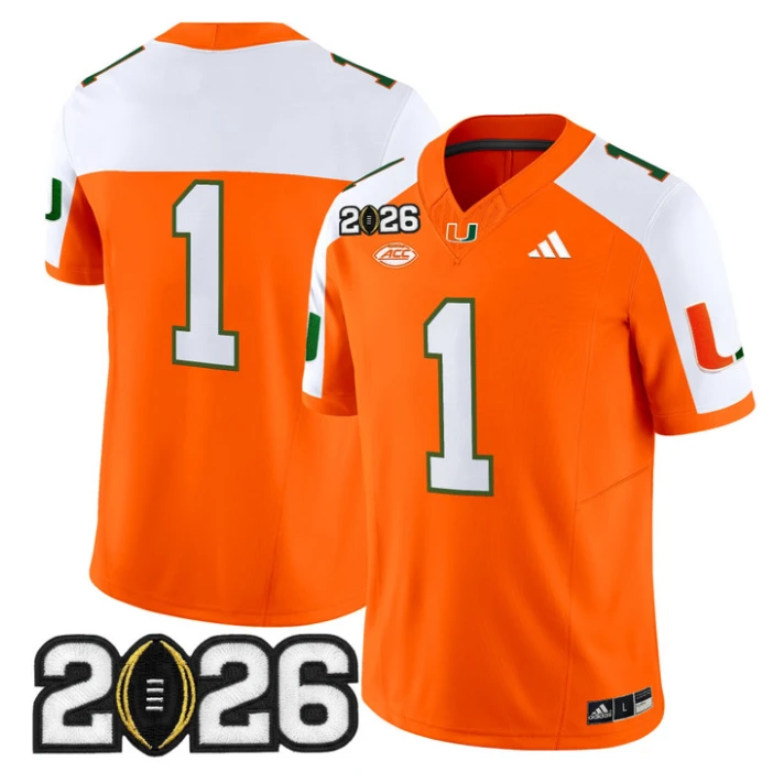 Team Jersey #1 Miami Hurricanes 2026 CFP Final Patch Limited Stitched Black by My Store NCAA Football Jerseys