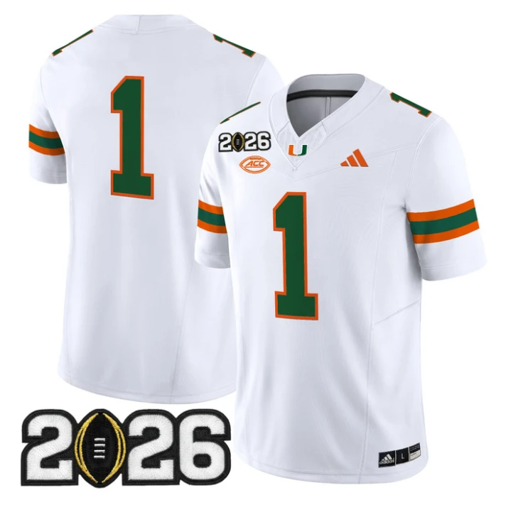 Team Jersey #1 Miami Hurricanes 2026 CFP Final Patch Limited Stitched Black by My Store NCAA Football Jerseys
