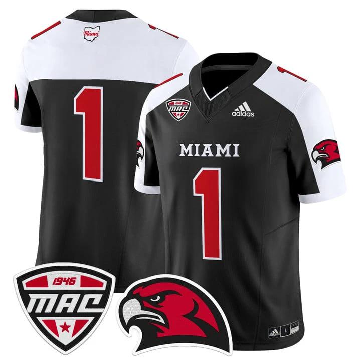 Team Jersey #1 Miami OH RedHawks 2025 Vapor Limited Stitched by My Store NCAA Football Jerseys