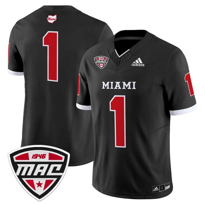Team Jersey #1 Miami OH RedHawks 2025 Vapor Limited Stitched by My Store NCAA Football Jerseys