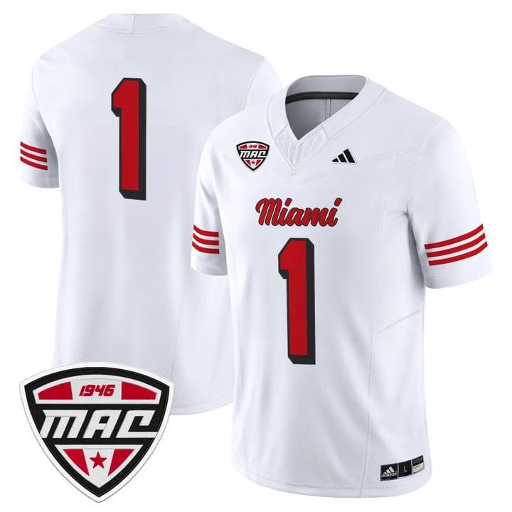 Team Jersey #1 Miami OH RedHawks 2025 Vapor Limited Stitched by My Store NCAA Football Jerseys
