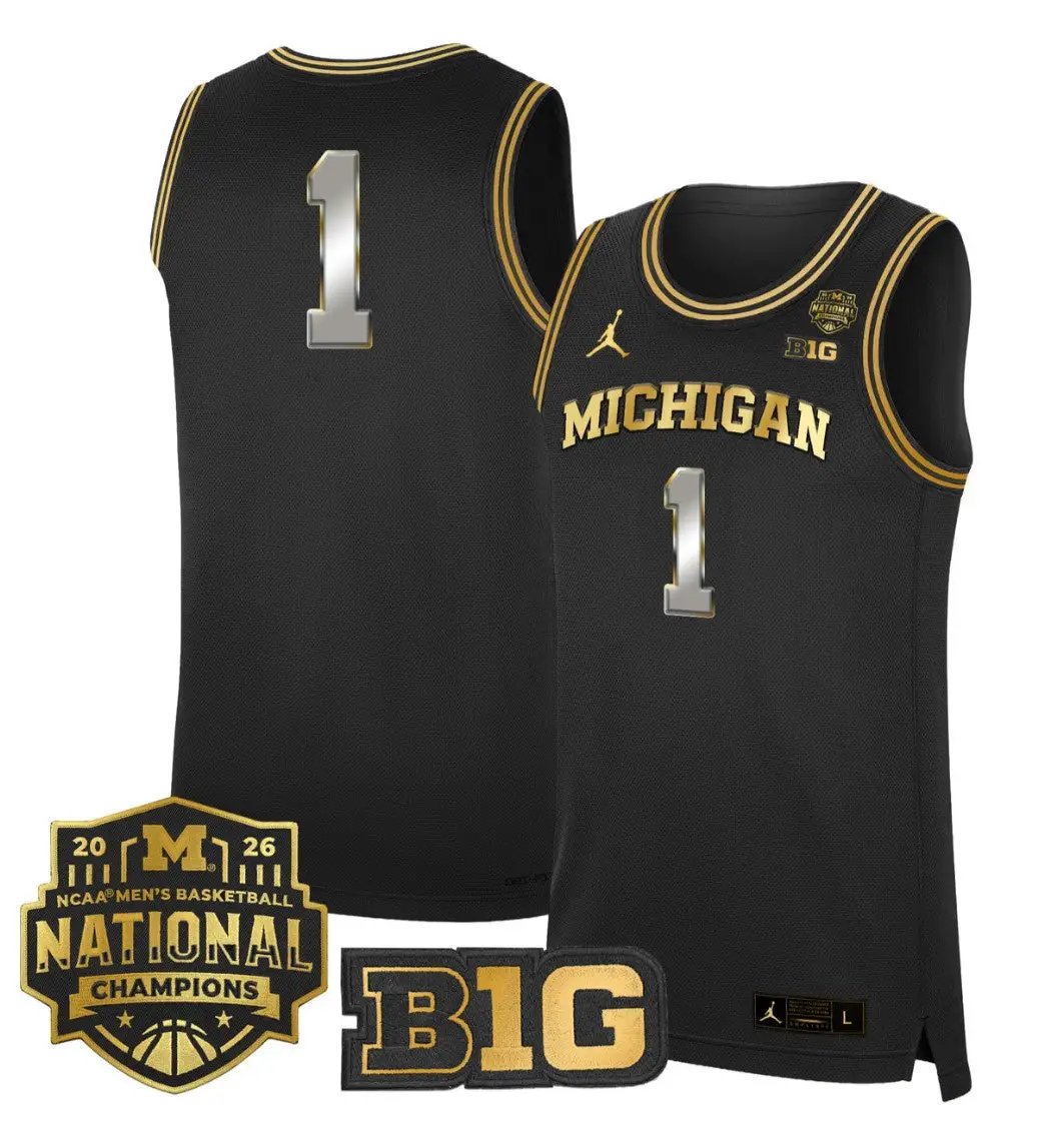 Team Jersey #1 Michigan Wolverines 2026 National Champions Stitched by My store basketball