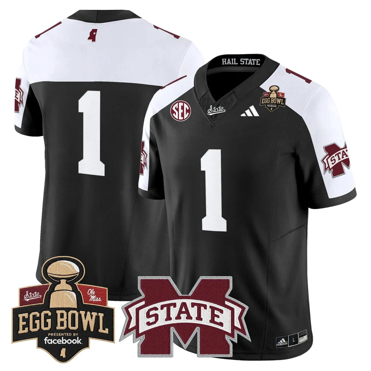 Team Jersey #1 Mississippi State Bulldogs 2025 Egg Bowl Stitched by My Store NCAA Football Jerseys