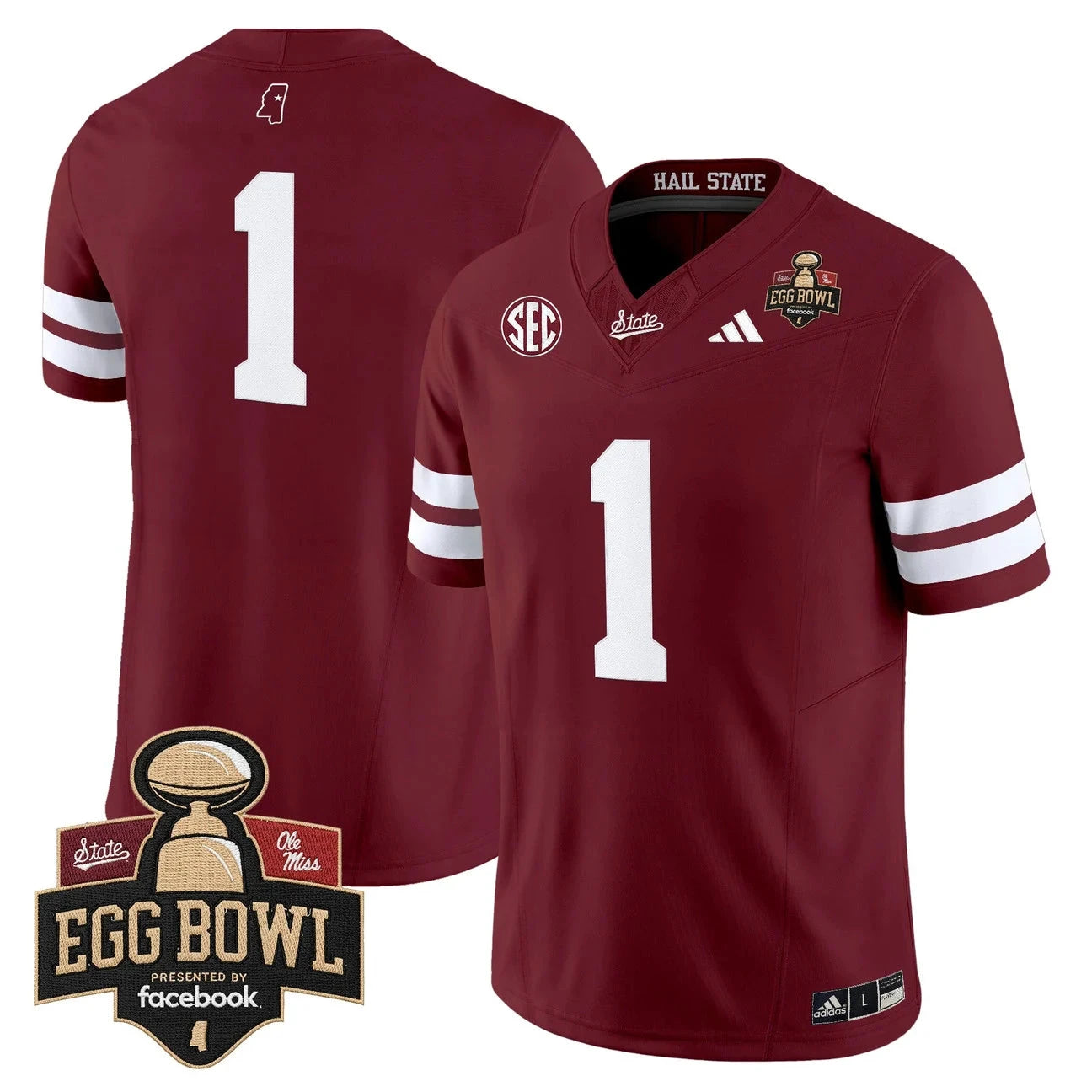 Team Jersey #1 Mississippi State Bulldogs 2025 Egg Bowl Stitched by My Store NCAA Football Jerseys