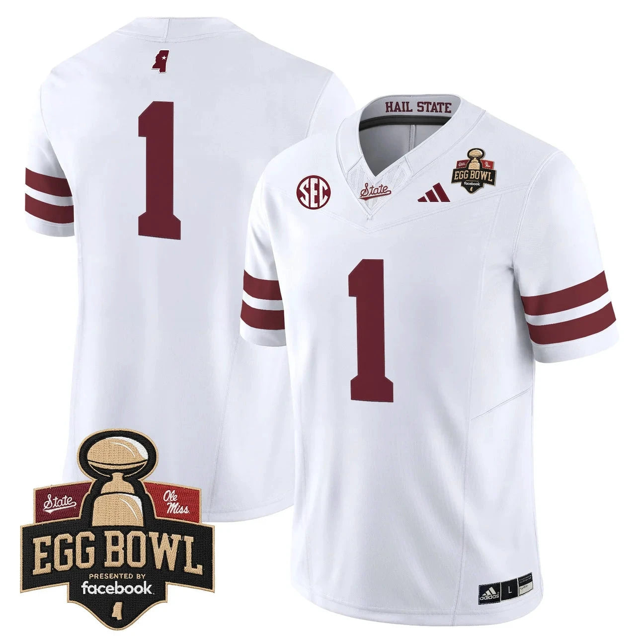 Team Jersey #1 Mississippi State Bulldogs 2025 Egg Bowl Stitched by My Store NCAA Football Jerseys