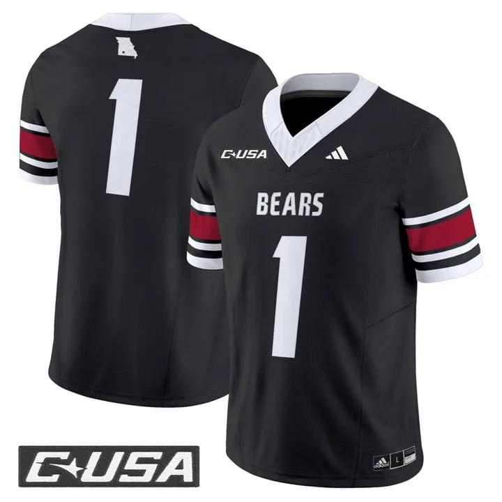 Team Jersey #1 Missouri State Bears 2025 Vapor Limited Stitched by My Store NCAA Football Jerseys