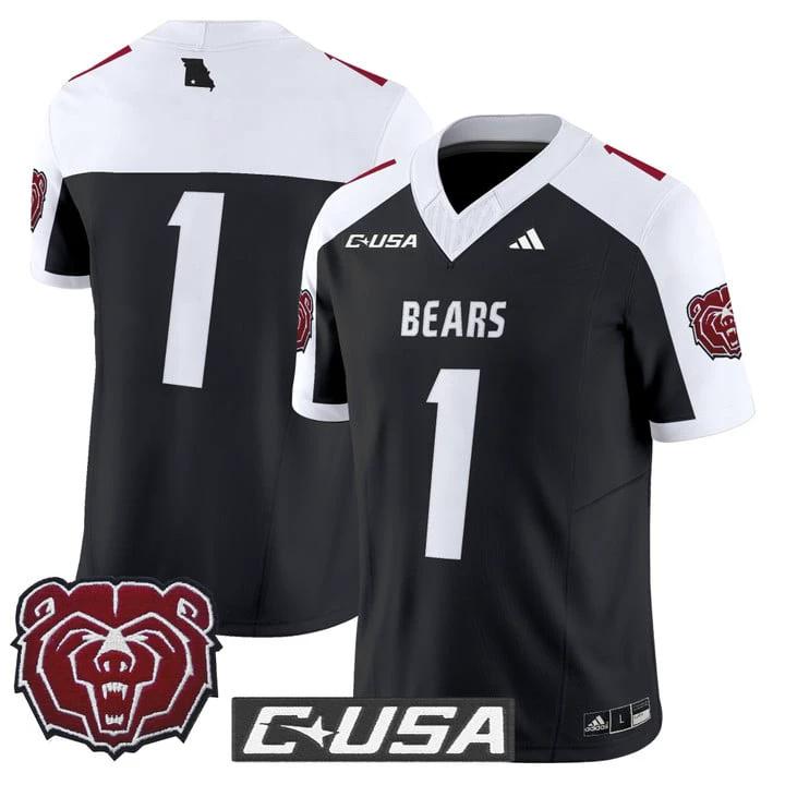 Team Jersey #1 Missouri State Bears 2025 Vapor Limited Stitched by My Store NCAA Football Jerseys