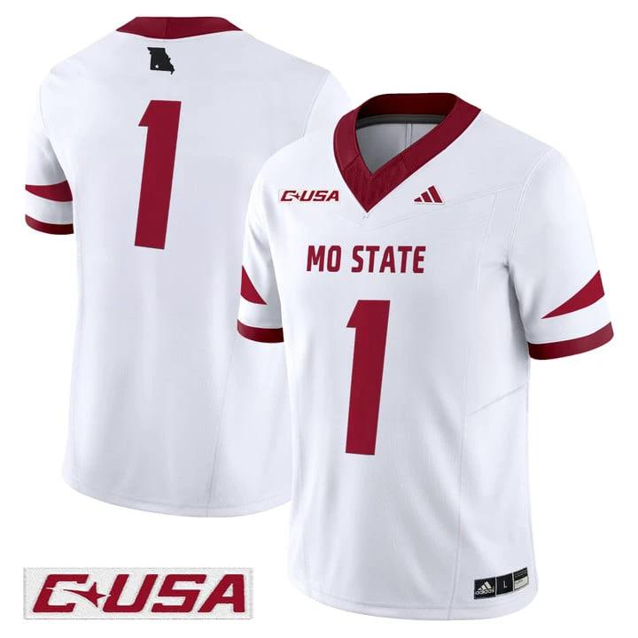 Team Jersey #1 Missouri State Bears 2025 Vapor Limited Stitched by My Store NCAA Football Jerseys