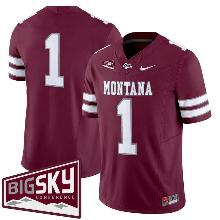 Team Jersey #1 Montana Grizzlies 2025 Vapor Limited Stitched by My Store NCAA Football Jerseys