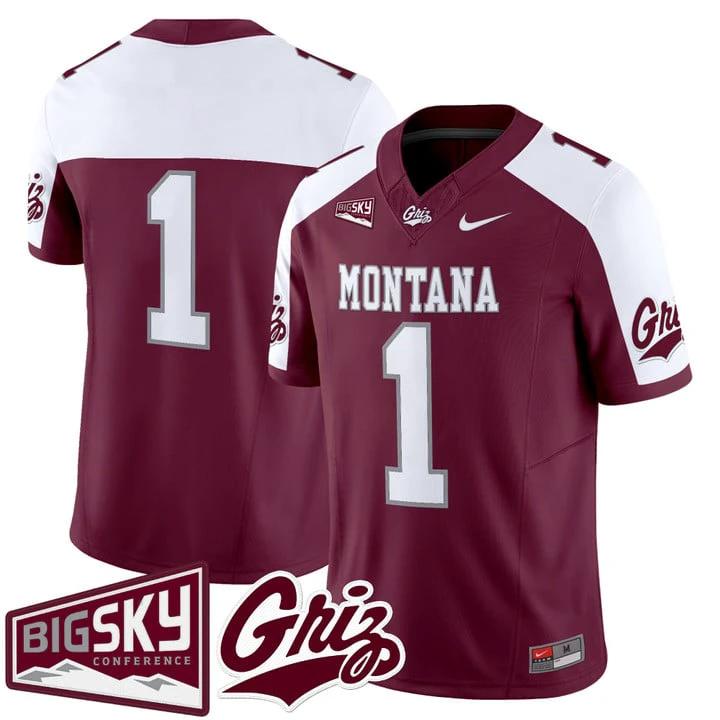Team Jersey #1 Montana Grizzlies 2025 Vapor Limited Stitched by My Store NCAA Football Jerseys