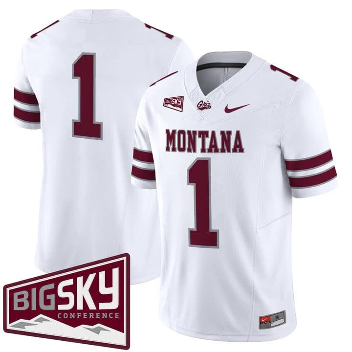 Team Jersey #1 Montana Grizzlies 2025 Vapor Limited Stitched by My Store NCAA Football Jerseys