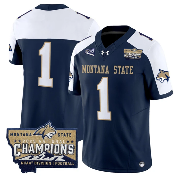 Team Jersey #1 Montana State Bobcats 2025 National Champions Stitched Gold by My Store NCAA Football Jerseys