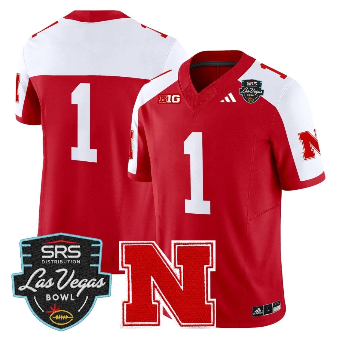 Team Jersey #1 Nebraska Cornhuskers 2025 Las Vegas Bowl Stitched by My Store NCAA Football Jerseys