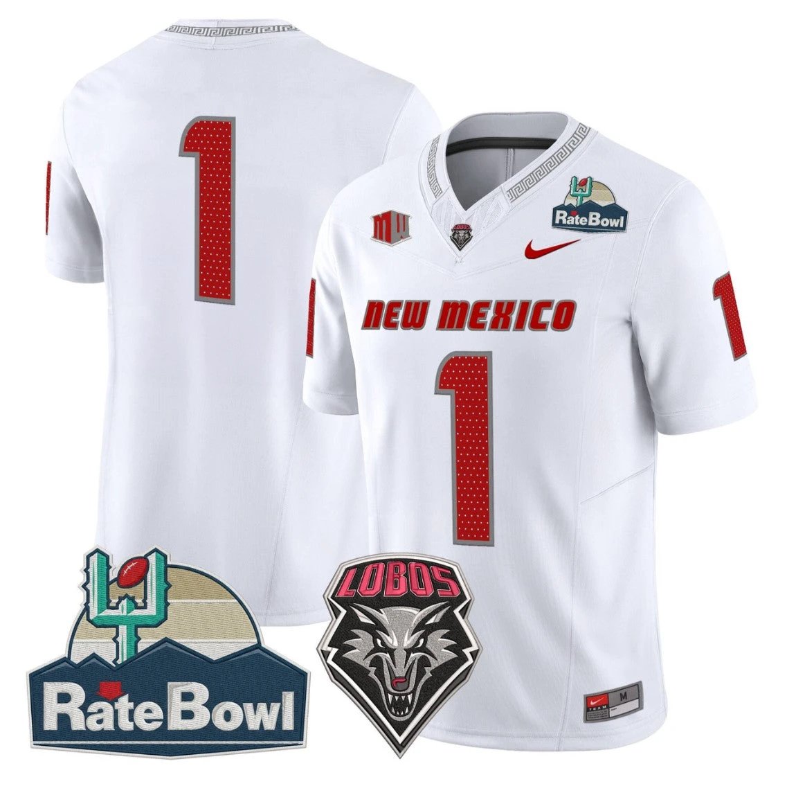 Team Jersey #1 New Mexico Lobos 2025 Rate Bowl Limited Stitched by My Store NCAA Football Jerseys