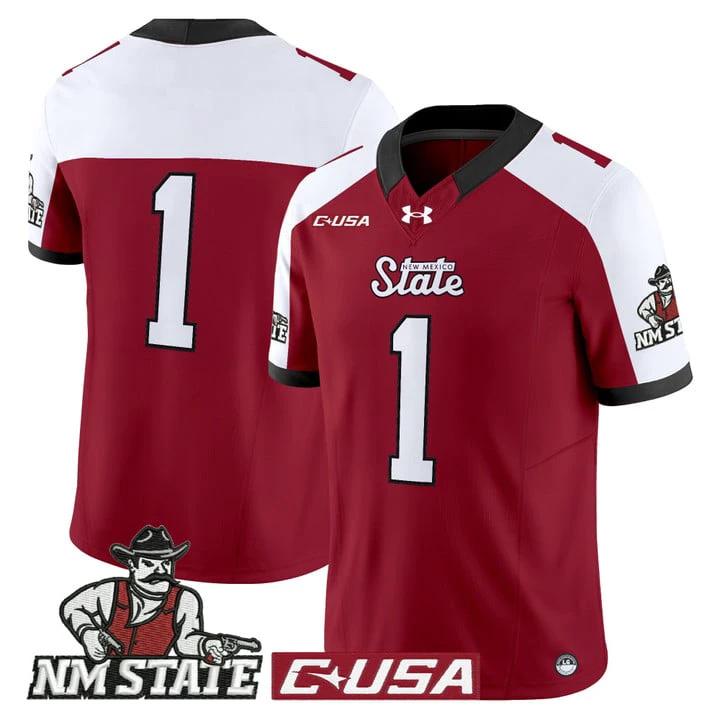 Team Jersey #1 New Mexico State Aggies 2025 Vapor Limited Stitched by My Store NCAA Football Jerseys