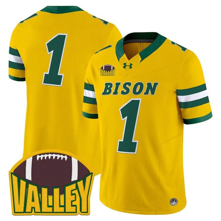 Team Jersey #1 North Dakota State Bison 2025 Vapor Limited Stitched by My Store NCAA Football Jerseys