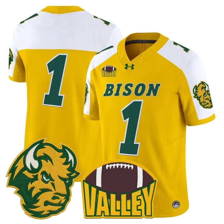 Team Jersey #1 North Dakota State Bison 2025 Vapor Limited Stitched by My Store NCAA Football Jerseys
