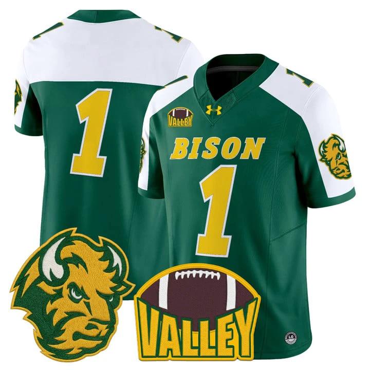 Team Jersey #1 North Dakota State Bison 2025 Vapor Limited Stitched by My Store NCAA Football Jerseys