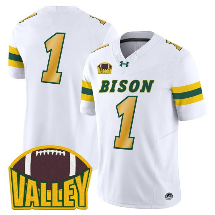 Team Jersey #1 North Dakota State Bison 2025 Vapor Limited Stitched by My Store NCAA Football Jerseys