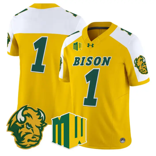 Team Jersey #1 North Dakota State Bison 2026 Vapor Limited Stitched by My Store NCAA Football Jerseys