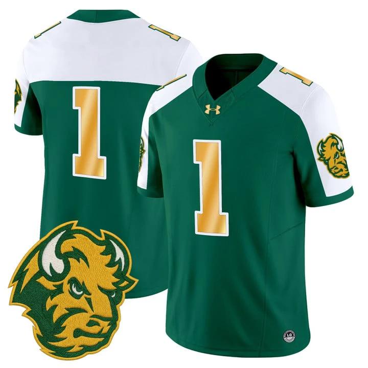 Team Jersey #1 North Dakota State Bison Vapor Limited Stitched by My Store NCAA Football Jerseys