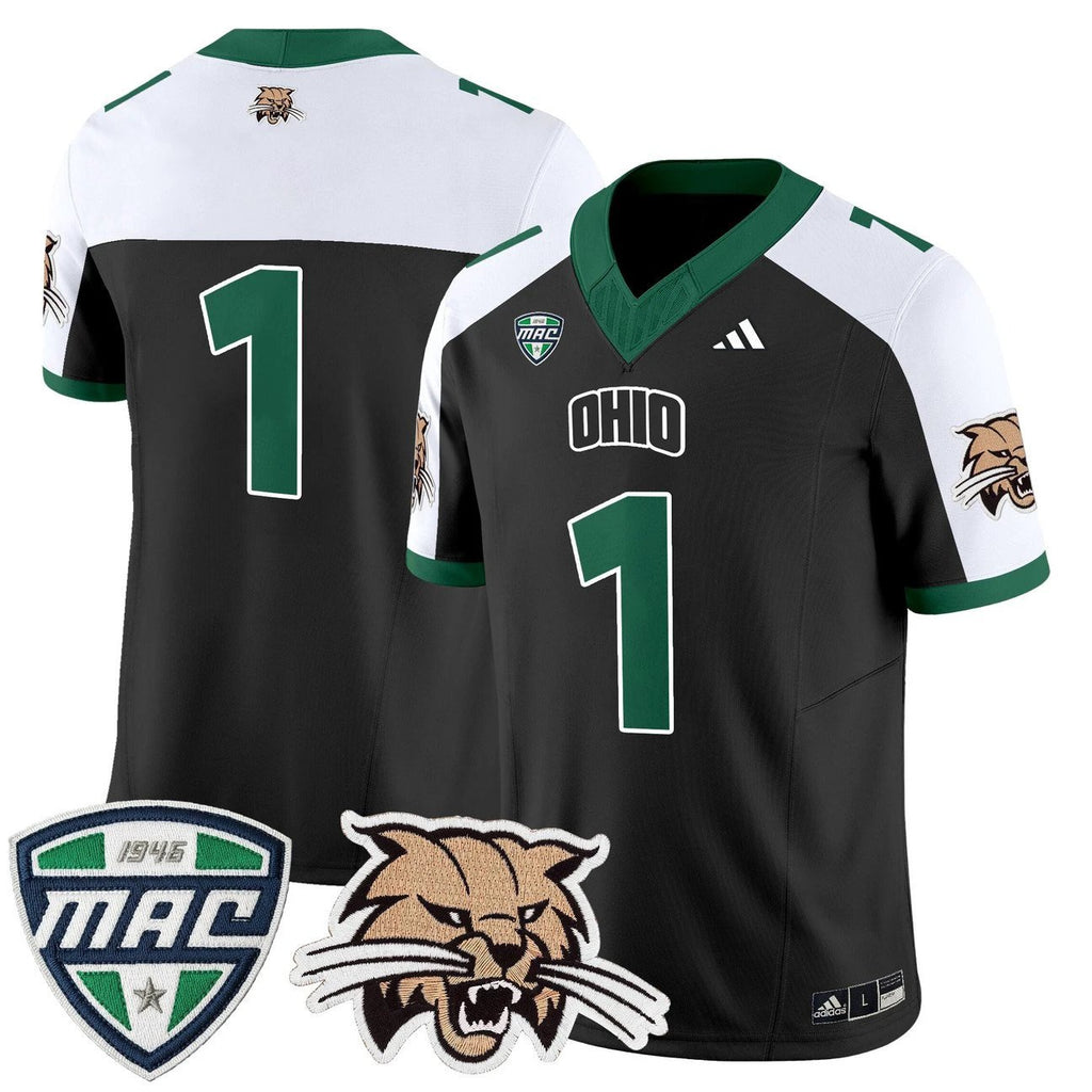 Team Jersey #1 Ohio Bobcats 2025 Vapor Limited Stitched by My Store NCAA Football Jerseys