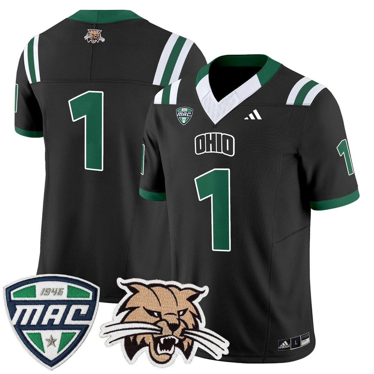 Team Jersey #1 Ohio Bobcats 2025 Vapor Limited Stitched by My Store NCAA Football Jerseys