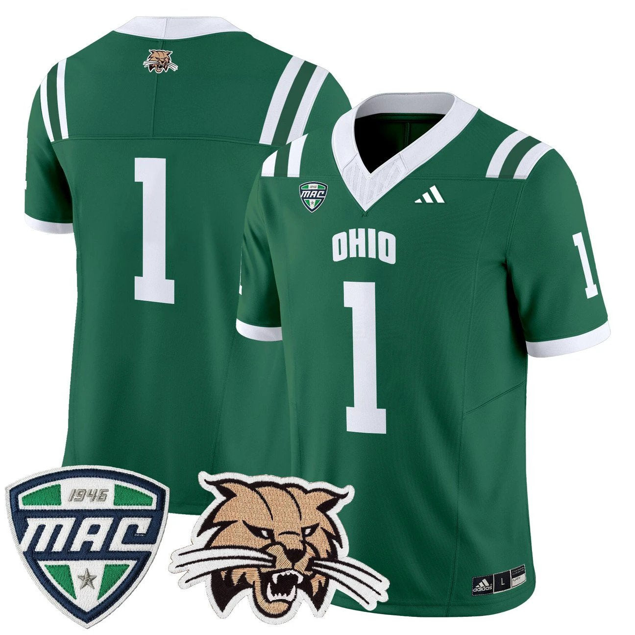 Team Jersey #1 Ohio Bobcats 2025 Vapor Limited Stitched by My Store NCAA Football Jerseys
