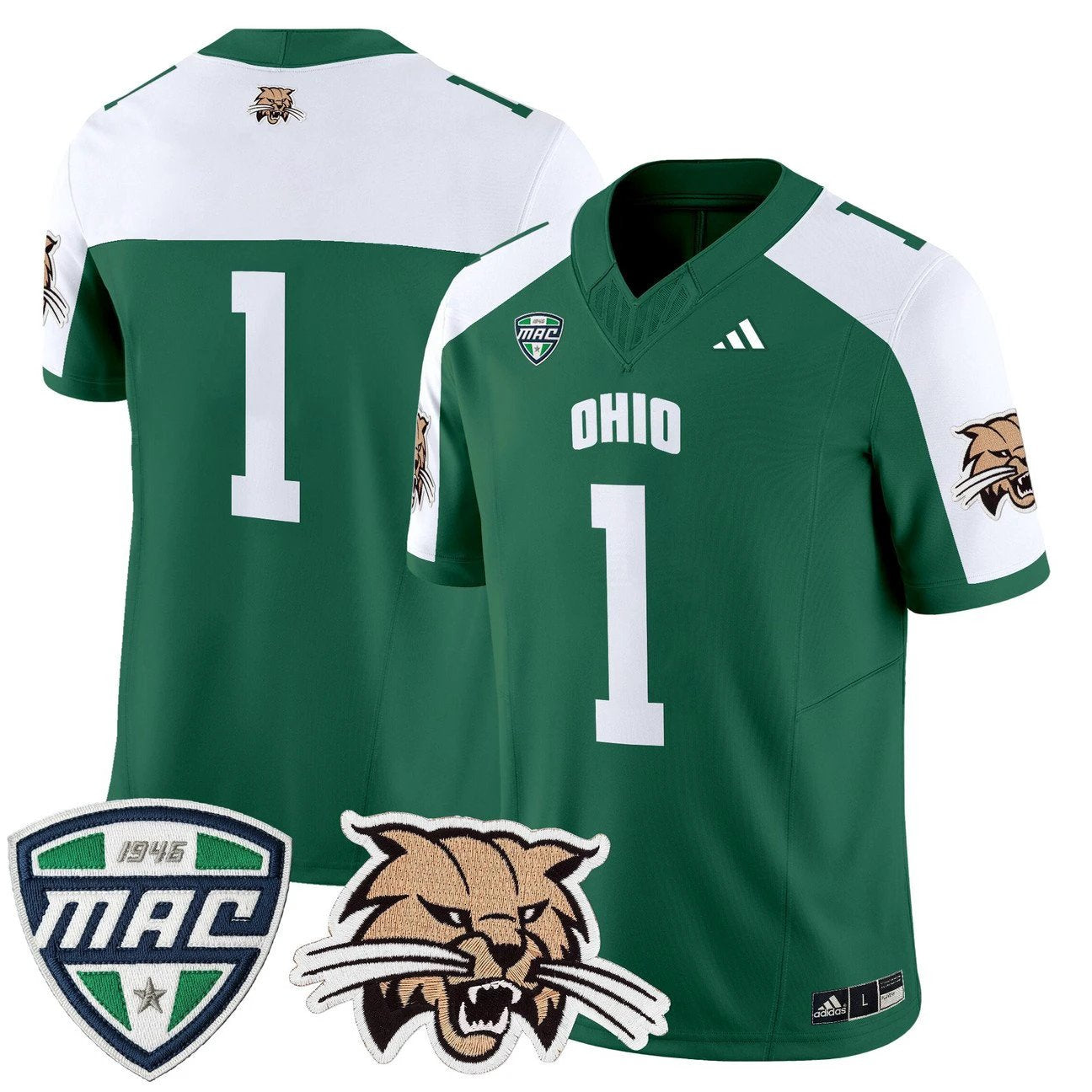 Team Jersey #1 Ohio Bobcats 2025 Vapor Limited Stitched by My Store NCAA Football Jerseys