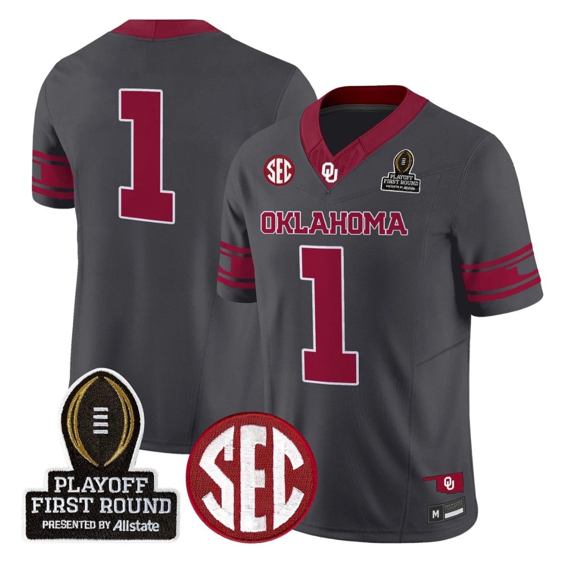 Team Jersey #1 Oklahoma Sooners 2025 Playoff First Round Stitched by My Store NCAA Football Jerseys